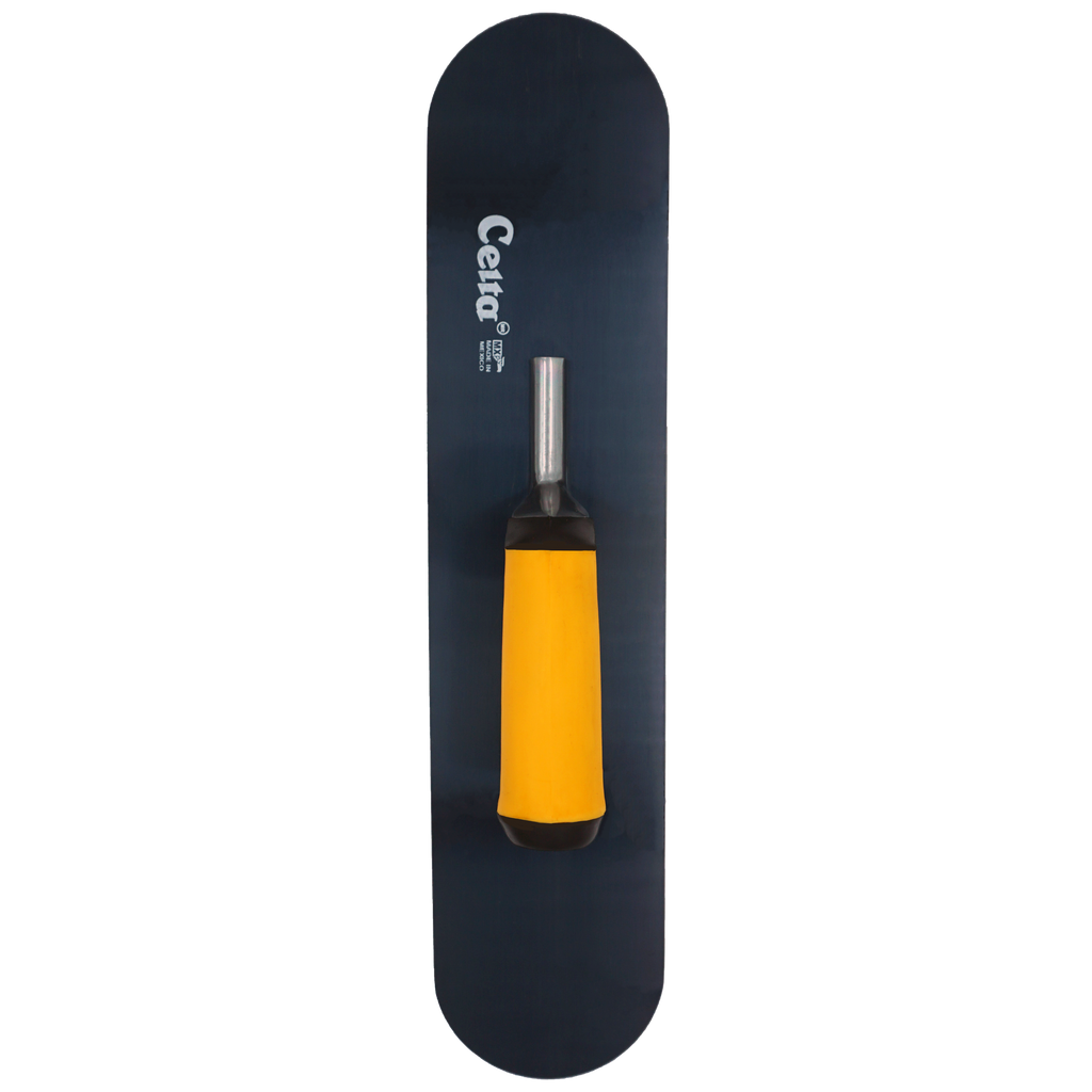 18" x 4" Blue Steel Pool Trowel – Rounded Ends | Ergonomic Handle (184BE6P)