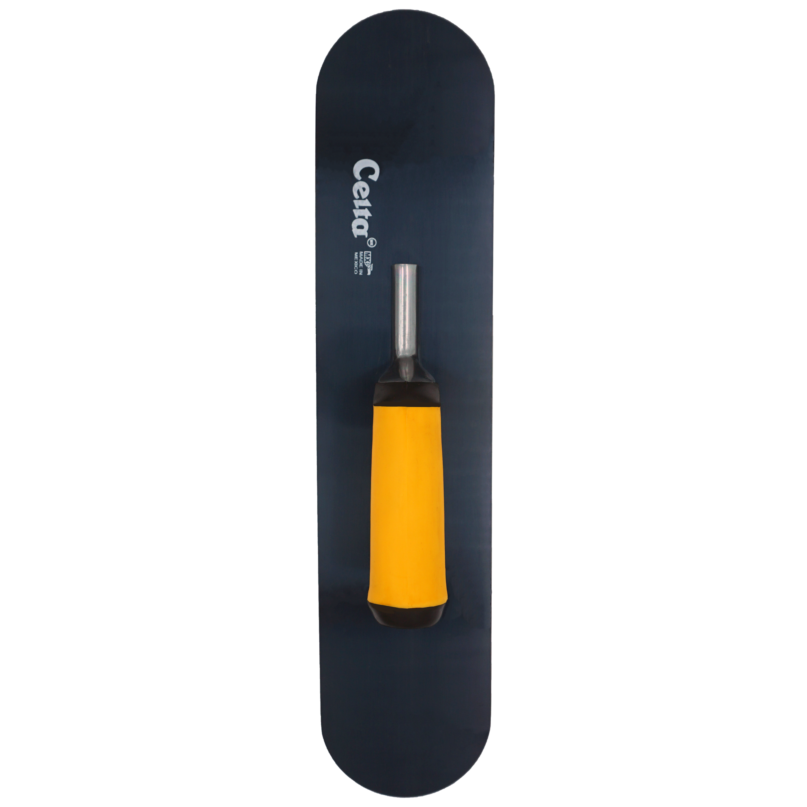 18" x 4" Blue Steel Pool Trowel – Rounded Ends | Ergonomic Handle (184BE6P)
