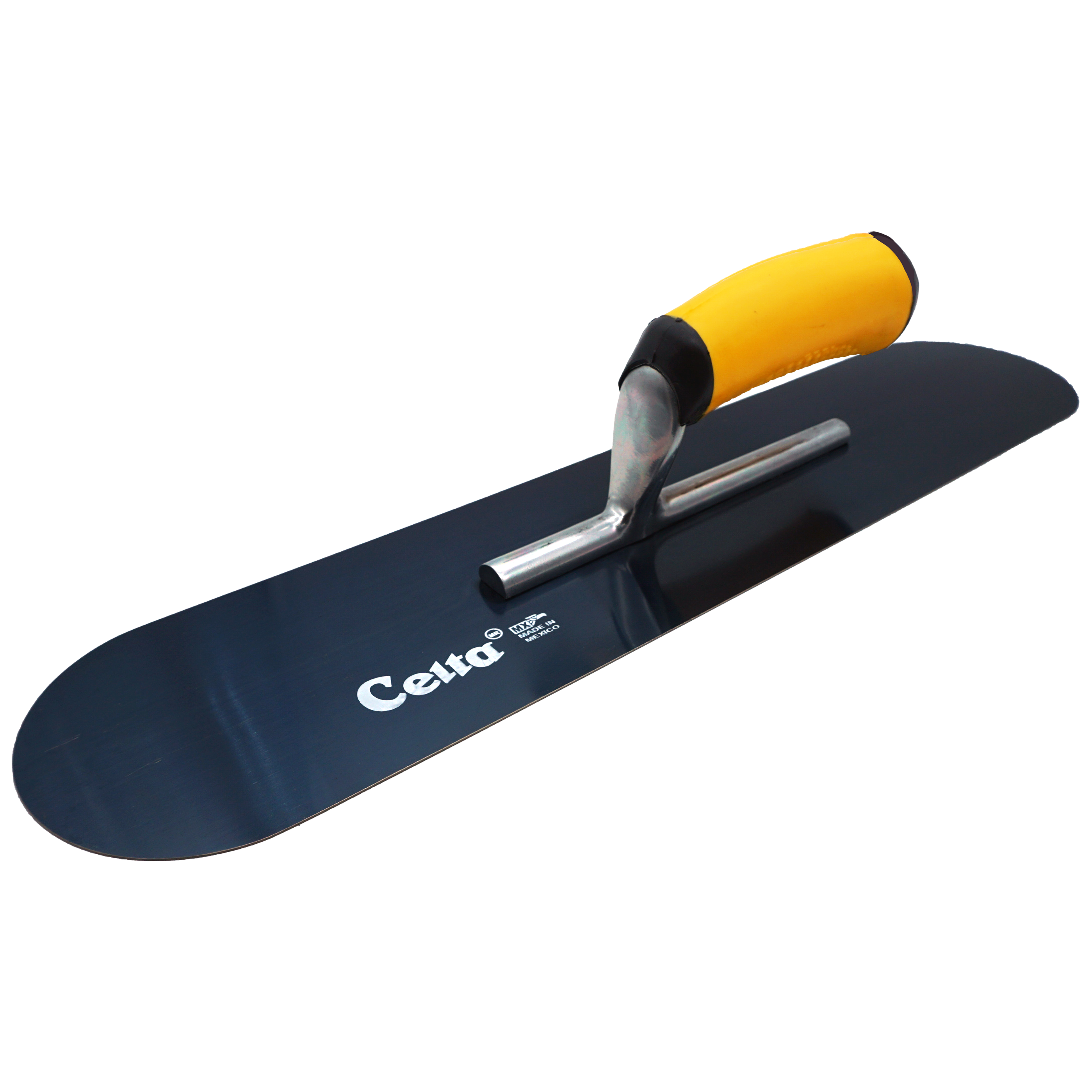18" x 4" Blue Steel Pool Trowel – Rounded Ends | Ergonomic Handle (184BE6P)