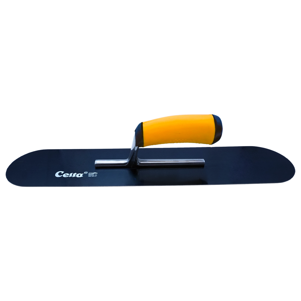 18" x 4" Blue Steel Pool Trowel – Rounded Ends | Ergonomic Handle (184BE6P)