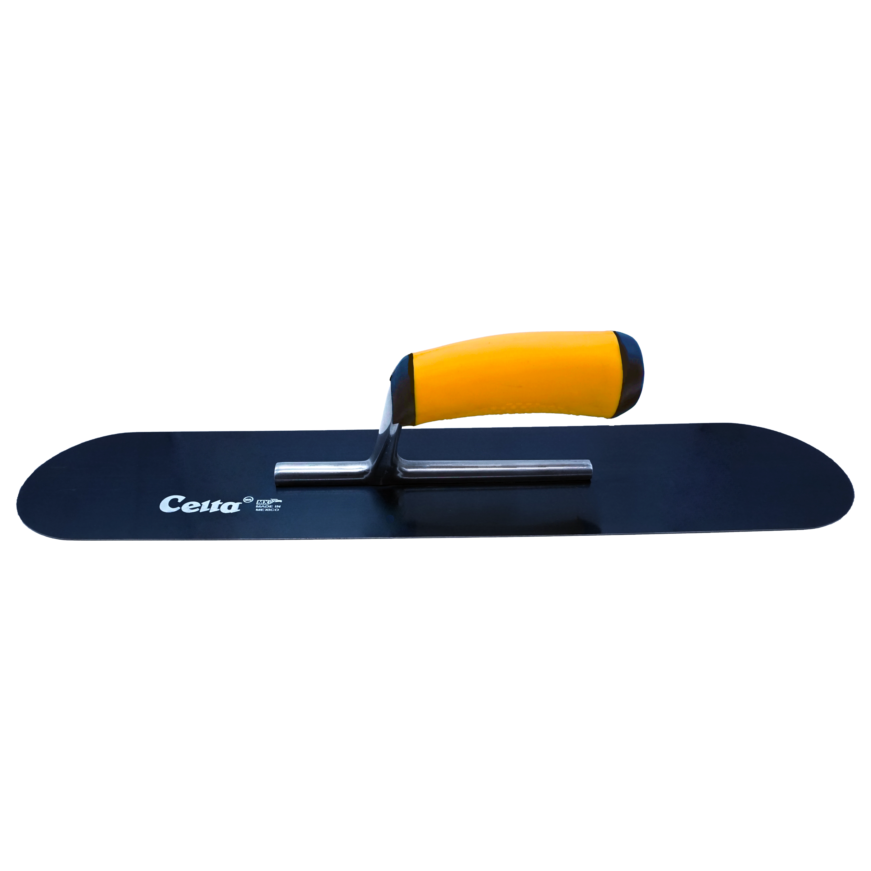 18" x 4" Blue Steel Pool Trowel – Rounded Ends | Ergonomic Handle (184BE6P)