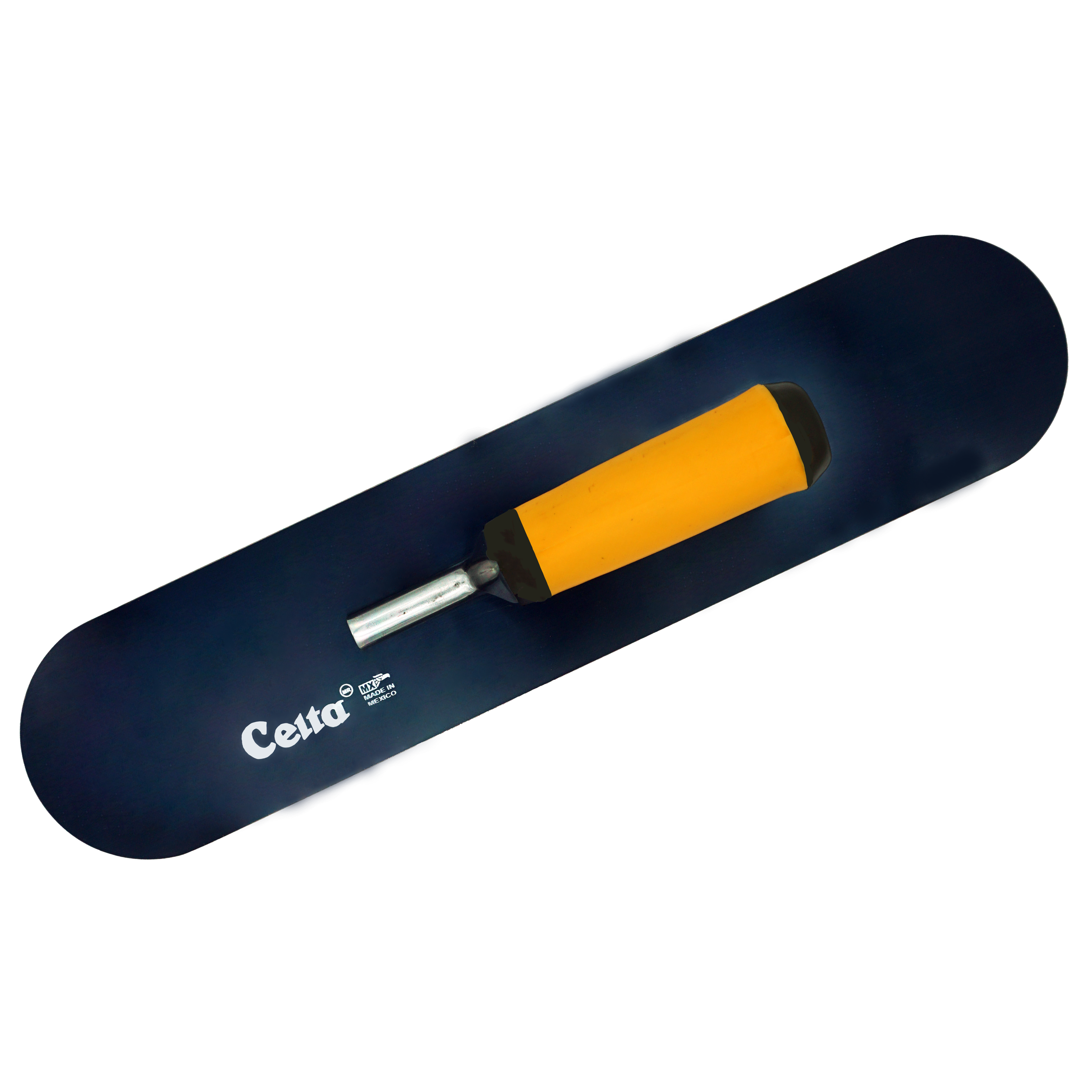 18" x 4" Blue Steel Pool Trowel – Rounded Ends | Ergonomic Handle (184BE6P)