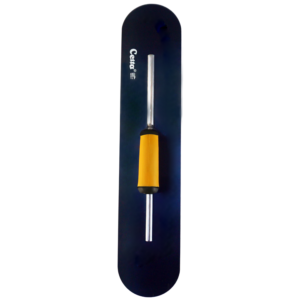 24" x 5" Blue Steel Pool Trowel – Rounded Ends | Ergonomic Handle (245BE14P)